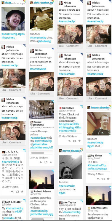 results of a #narrativeclip search