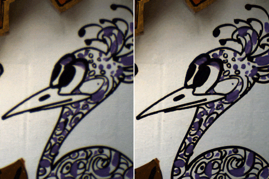 Left: Standard Image Capture; Right: With Virtual Lens