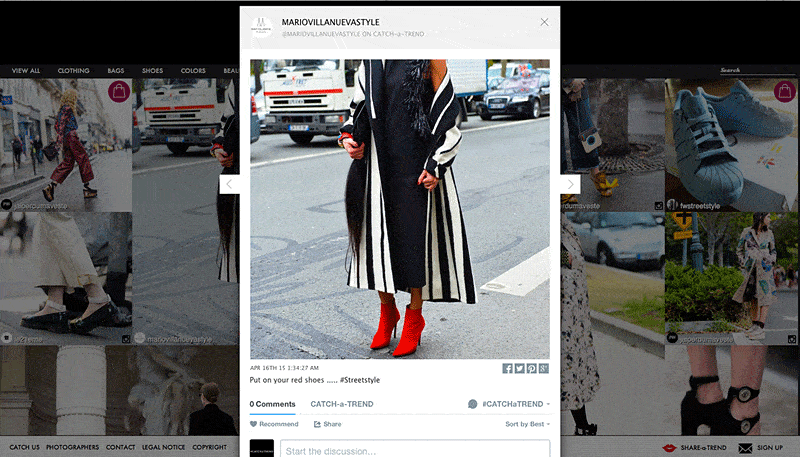 Fashion aficionados can browse via thumbnail click to view details