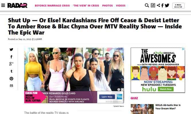 Example of a Netseer powered ad on a Corbis image