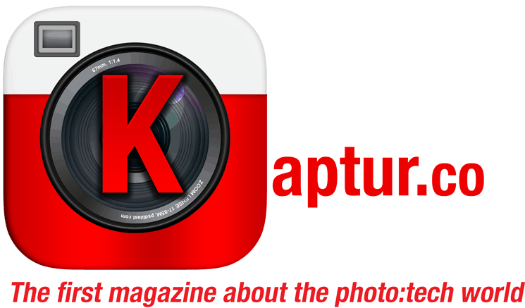 Kaptur logo with camera lens icon, representing photo-tech magazine.