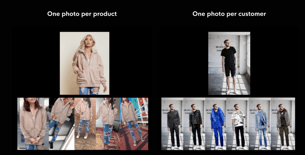 All it needs is one photo of the customer and one photo of the product