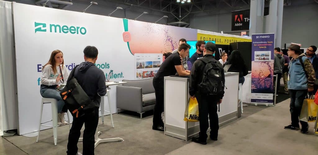 The Meero stand at the 2019 PhotoPlus expo at the Javits Center in New York.