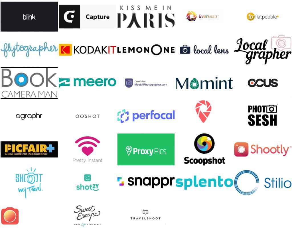 Some of the 30 + photography on-demand platform