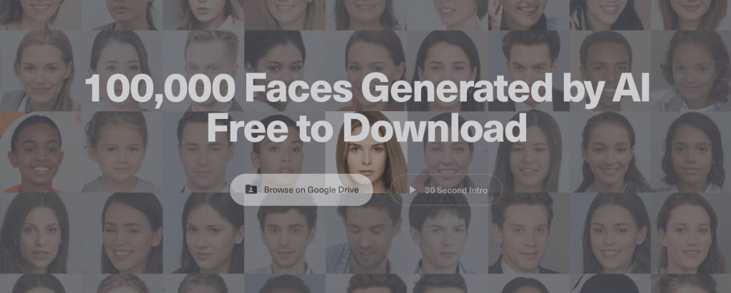 Home page of Generated Photos