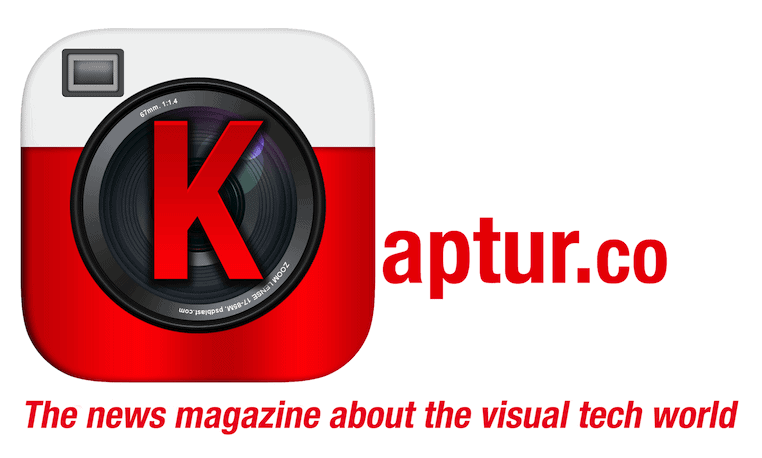 Kaptur logo featuring a camera lens icon, representing visual tech news platform.