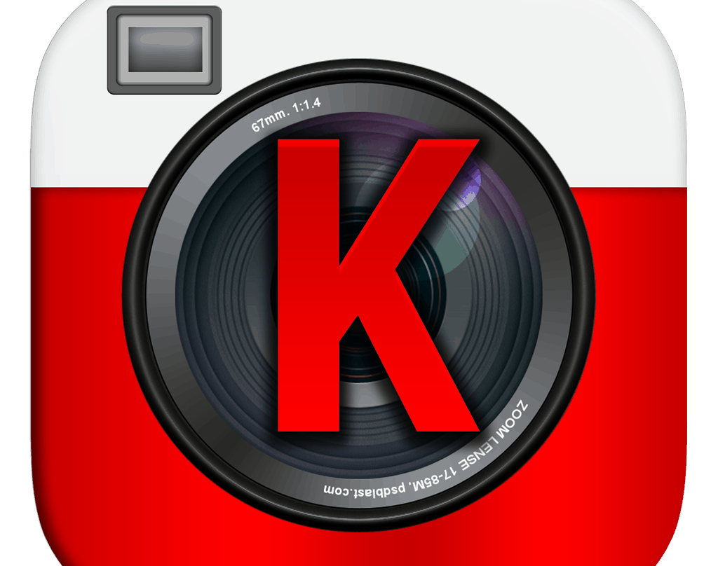 Kaptur logo featuring a camera lens with a bold red "K" in the center.