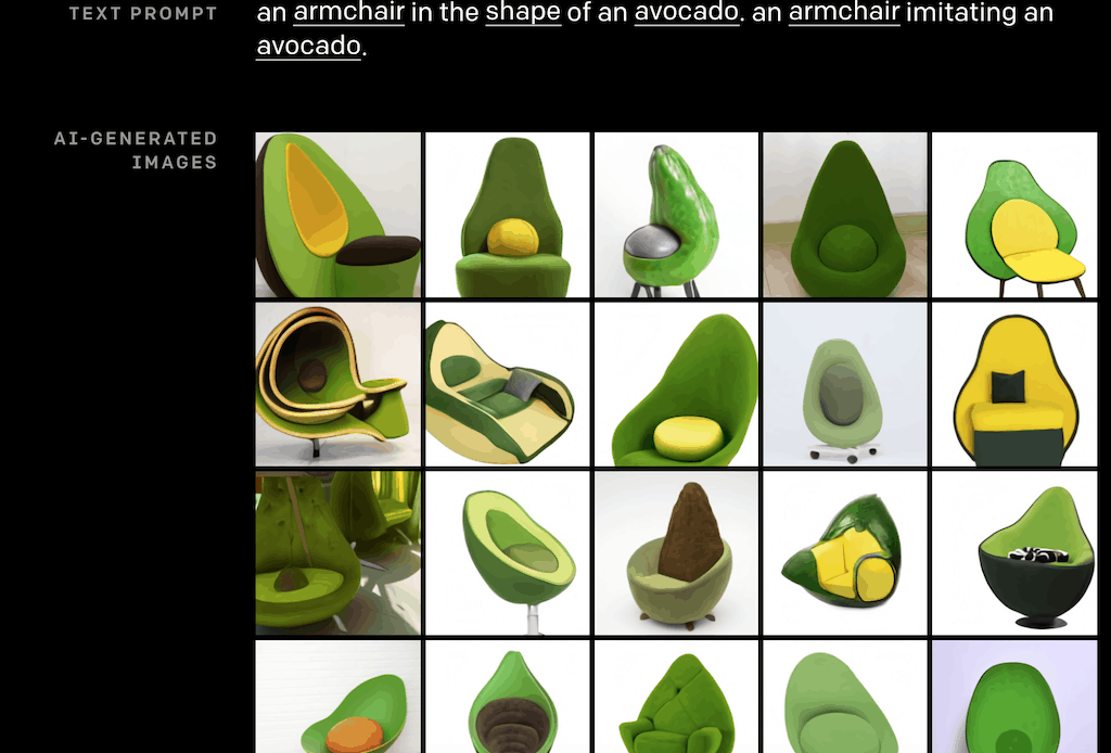 Example of images entirely generated from a text prompt via Dall.e