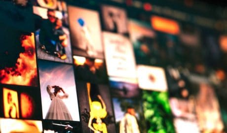 a screen with s lot of photos on it