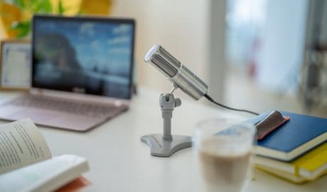 Microscope symbolizing AI's influence on content creation industry.