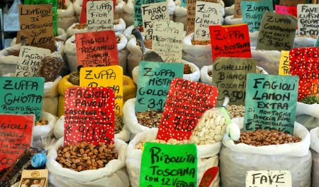 assorted beans in white sacks