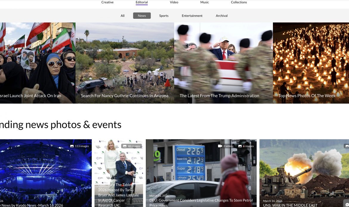 Getty News Home page