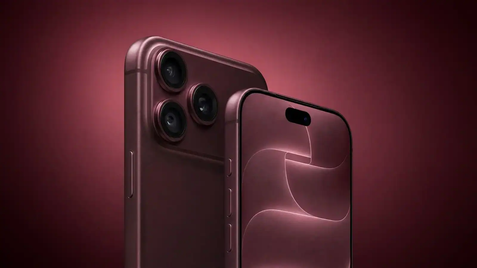 Apple iPhone 14 Pro with triple camera system in deep purple color.